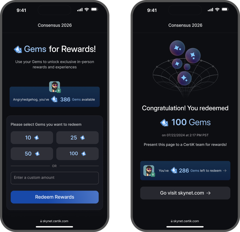 Mobile rewards redemption product snapshots
